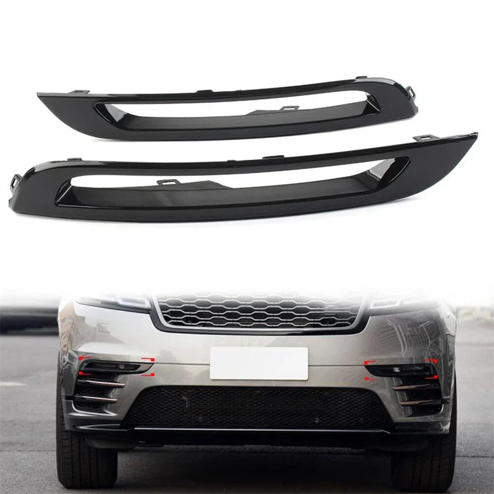 Gloss Black Fog Light Covers for Land Rover Range Rover Velar (2018-2022)