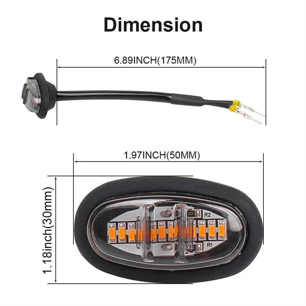 3 x Amber Smoked LED Front Grille Lamps for Ford F-150 Raptor Style