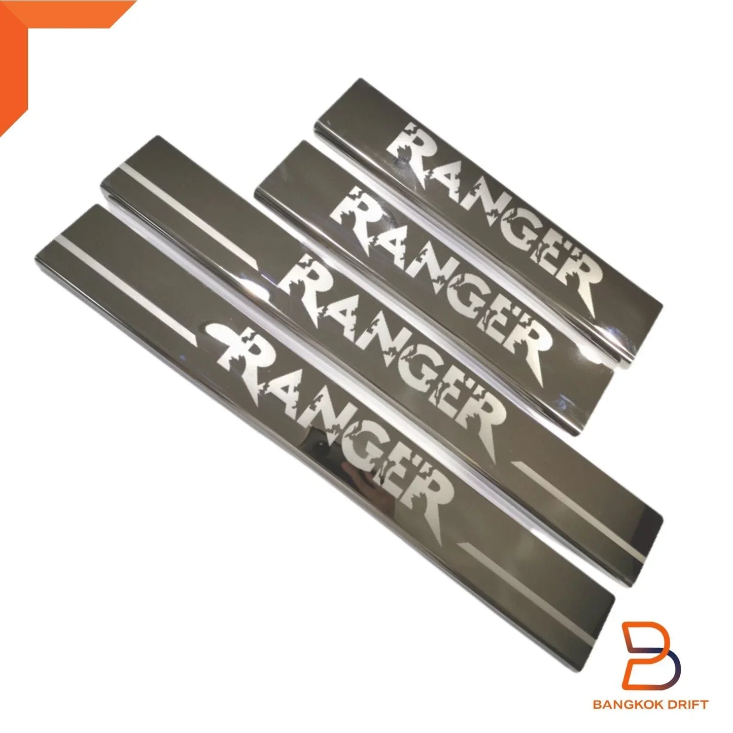 Stainless Chrome Door Sill Scuff Plates for Ford Ranger 2012-2024