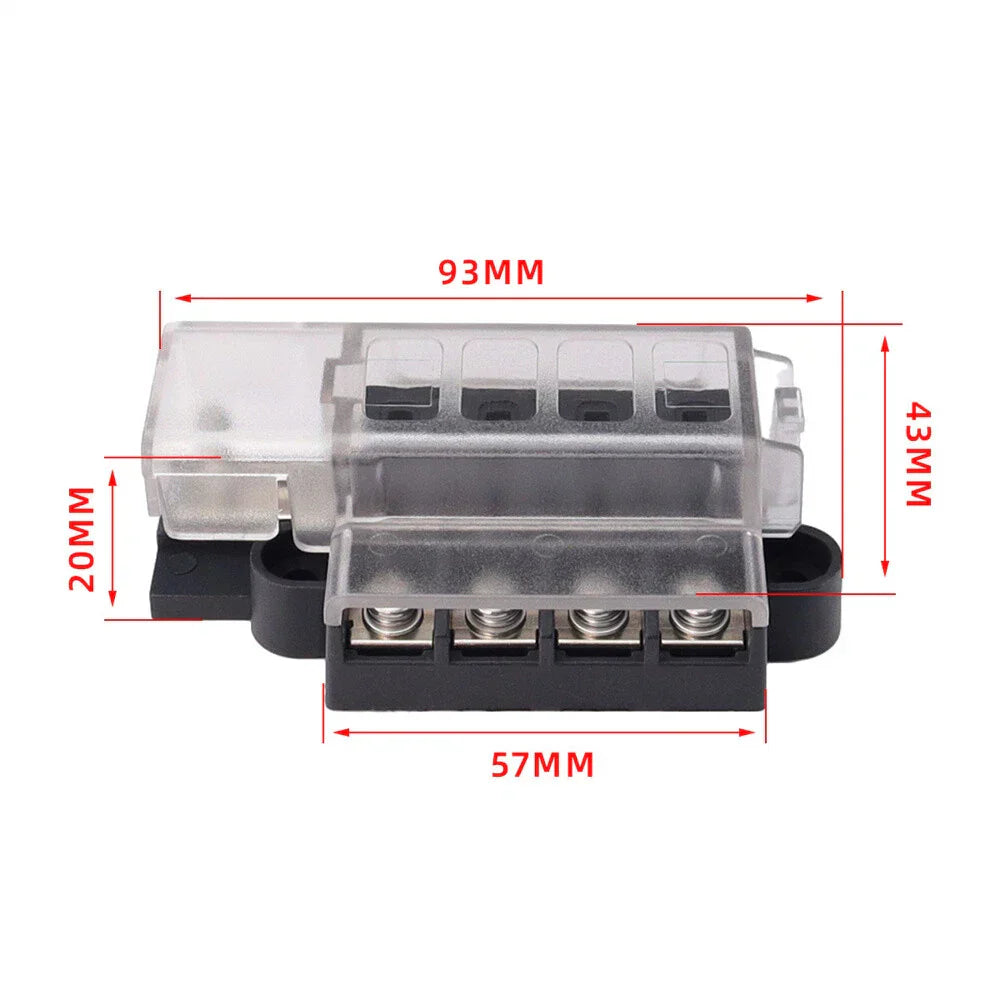 4-Way 12V-32V Car Electrical Fuse Box Circuit Breaker Blade Fuse Kit (N/A)