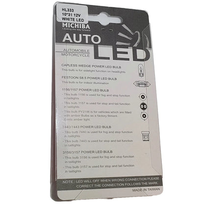 2pc LED Festoon License Light 12V 0.5W CANBUS 14000K for Car (2000–2024)