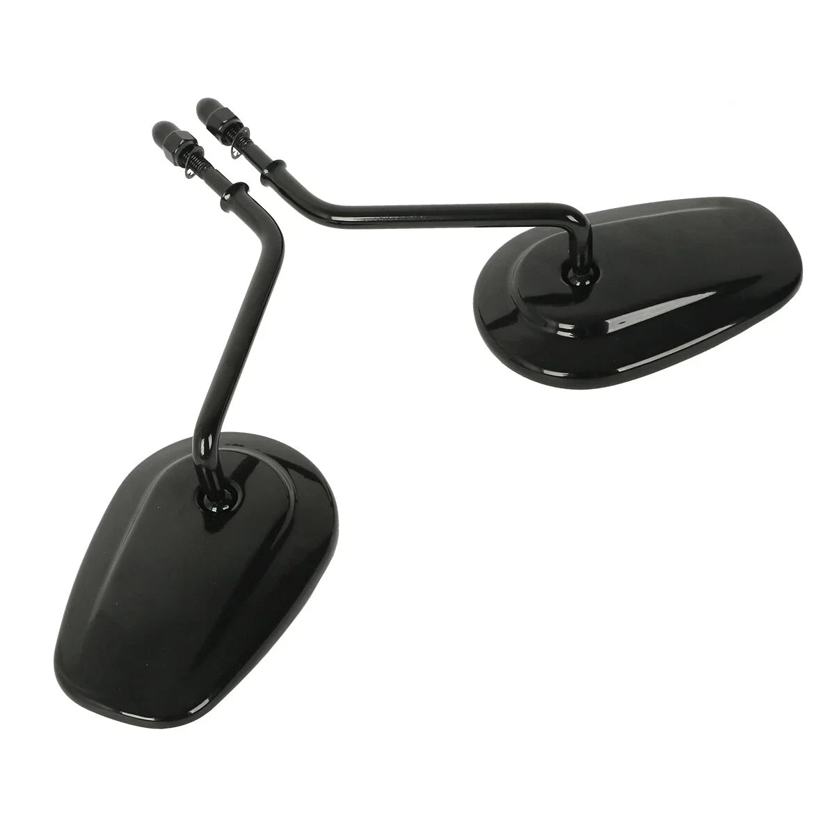Vivid Black Rear View Mirrors for Harley Touring Sportster 883 1200 Softail