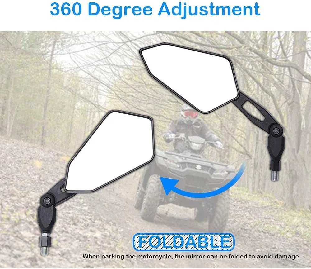 10mm Adjustable Rear Side Mirrors for Choppers & Cruisers
