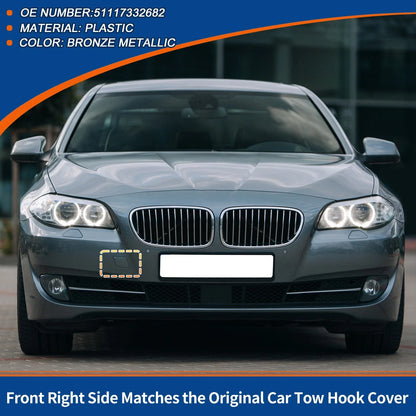 Front Right Bumper Tow Hook Cover Cap for BMW Bronze Metallic