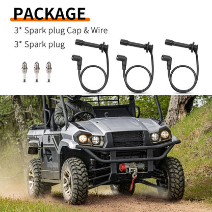 Ignition Spark Plug Wire Kit for Kawasaki Mule PROFX PROFXT PROFXR (2015–2023)
