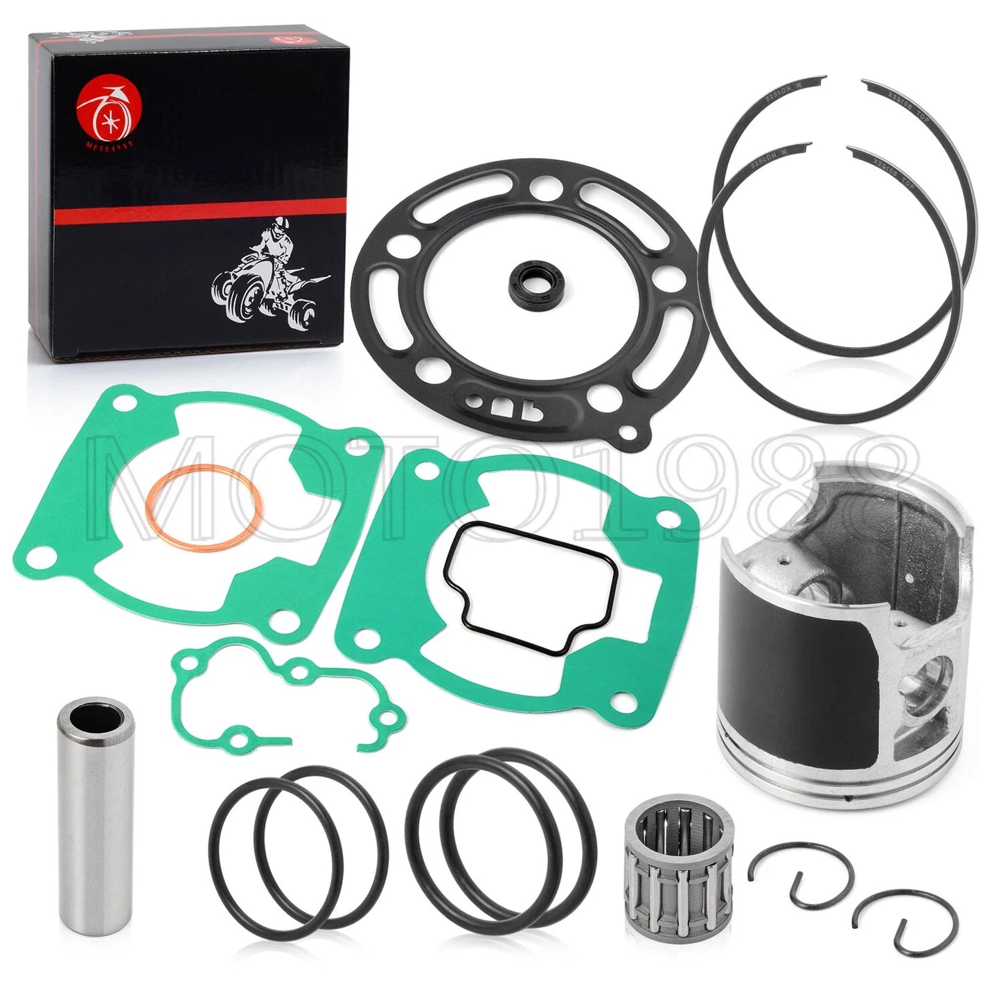 Piston Bearing & Piston Ring Gasket 52.5mm for Kawasaki KX100 (1995–2013)