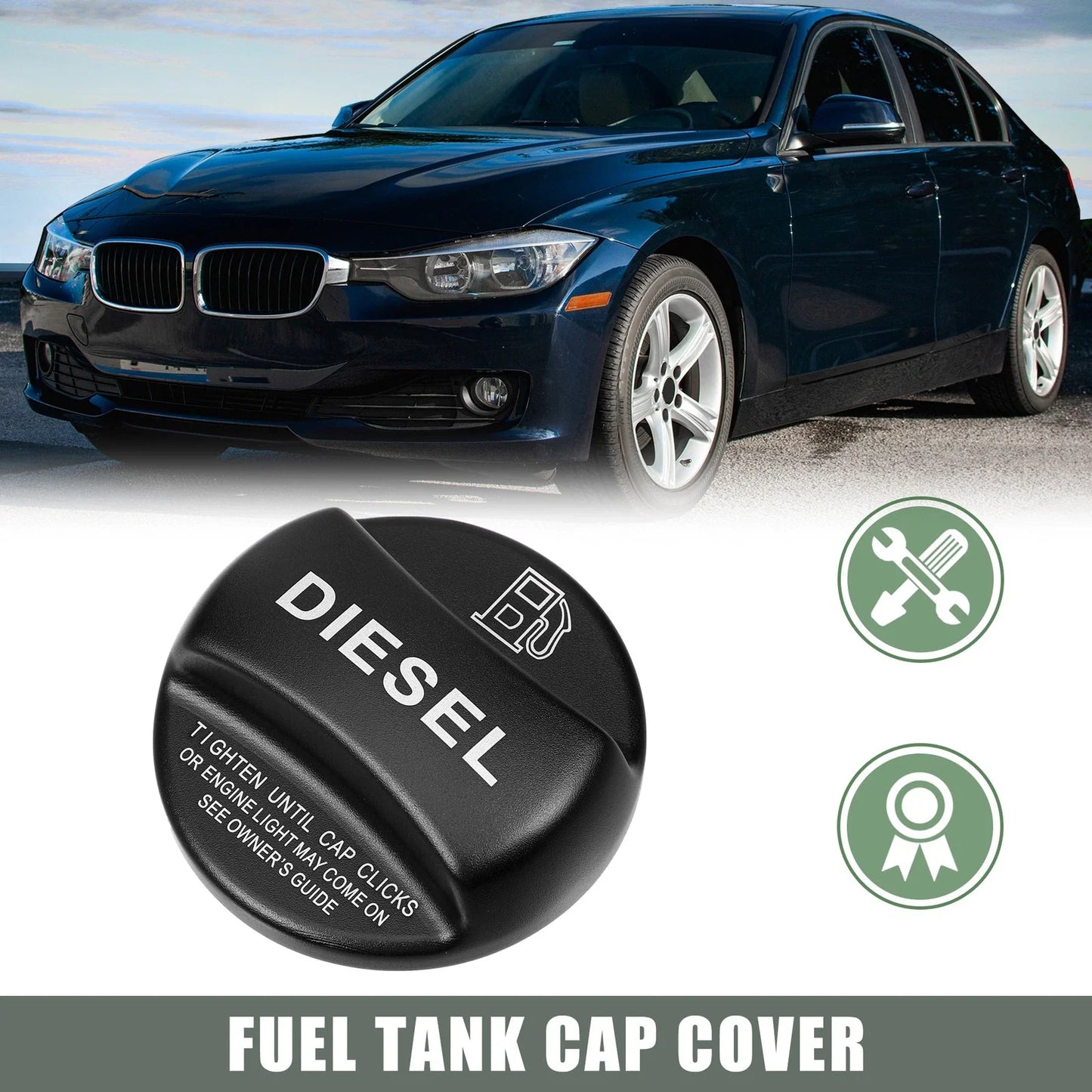 Diesel Fuel Tank Cap Cover for BMW 1/2/3/4/5/7 Series Black