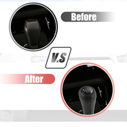 6-Speed Manual Gear Shift Knob Faux Leather Black for BMW