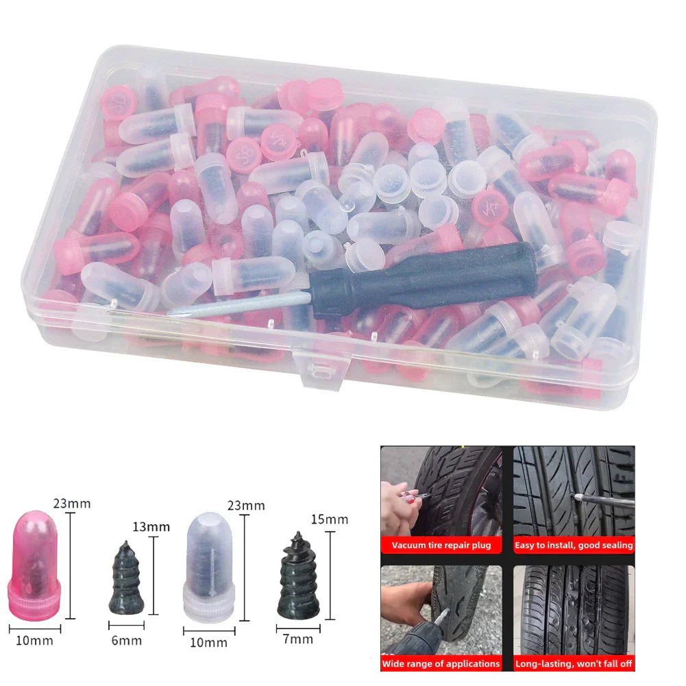 100PCS Tire Repair Nails Kit for Car Motorcycle Truck ATV Rubber Tire Repair