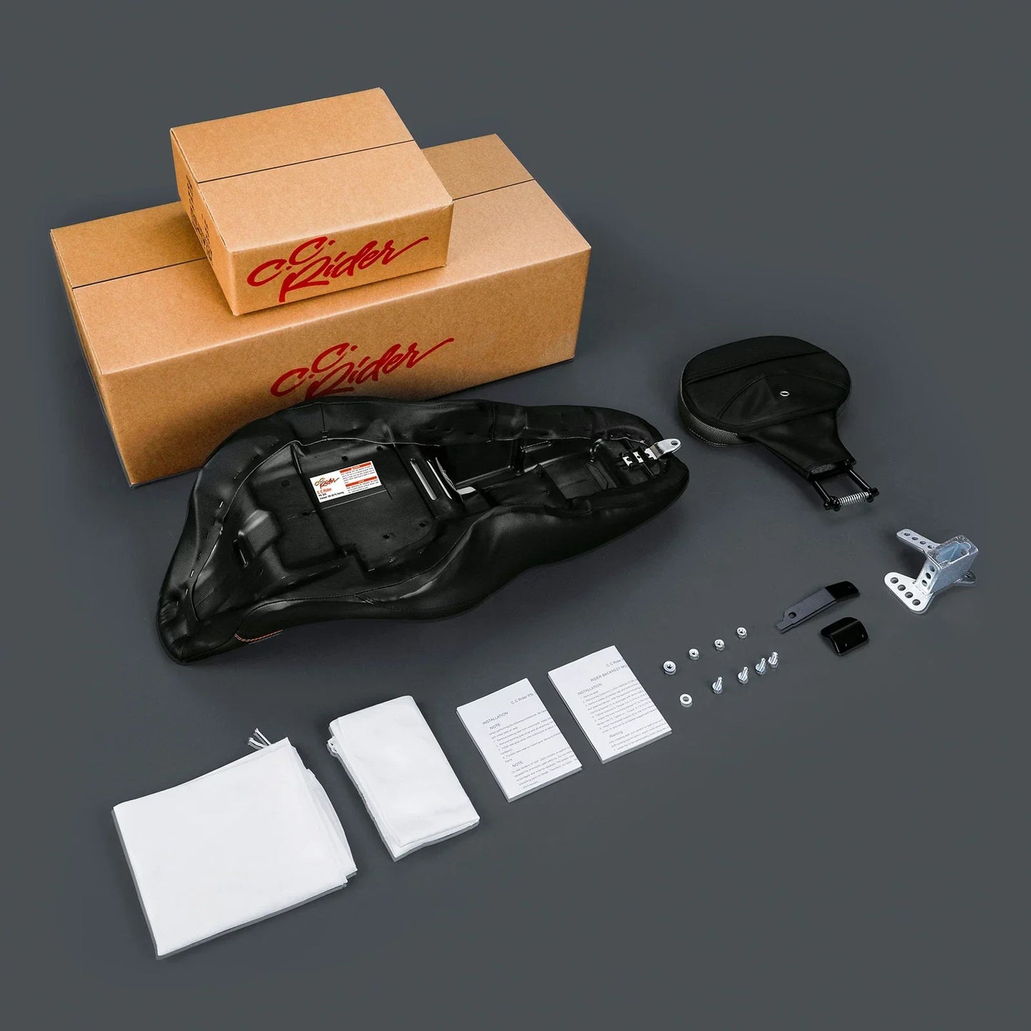 Black Driver Passenger Seat & Backrest for Harley Electra Glide (2009-2023)