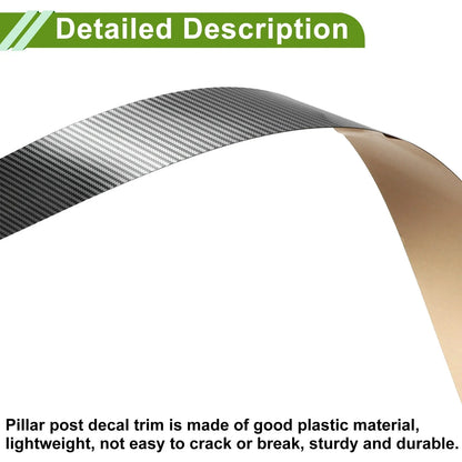 6 x Pillar Window Trim for Chevy Malibu (2013-2015) Carbon Fiber Black