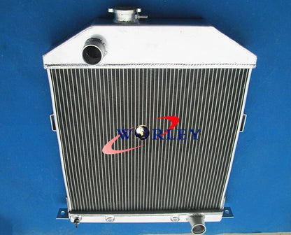 Aluminum Radiator & Fan for 42-48 Ford Mercury Coupe w/ Chevy 3.9L Engine