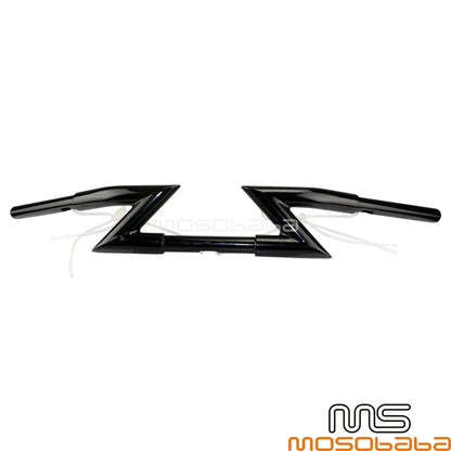 1 Inch Black Motorcycle Z Bar Handlebar 6.5" Pullback for Harley Honda