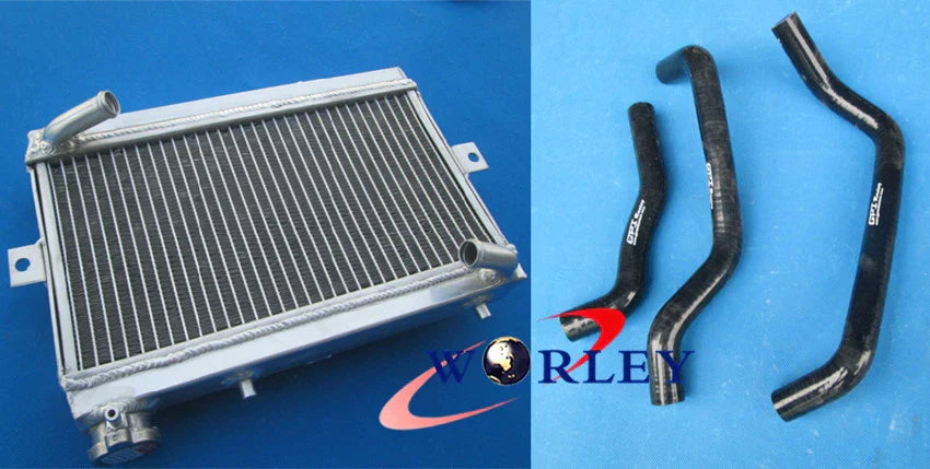Aluminum Radiator & Blue Silicone Hose for Honda TRX250R (1986-1987)