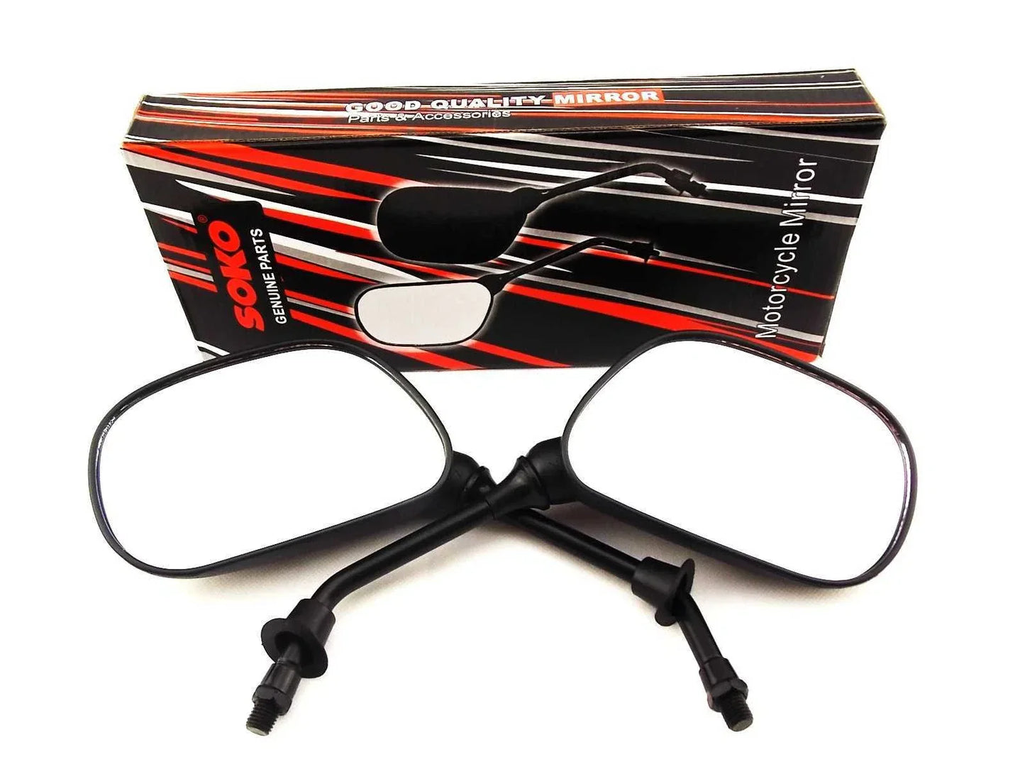 Black Oval Soko Rear View Mirrors for Yamaha SR250SE (1980-1984)