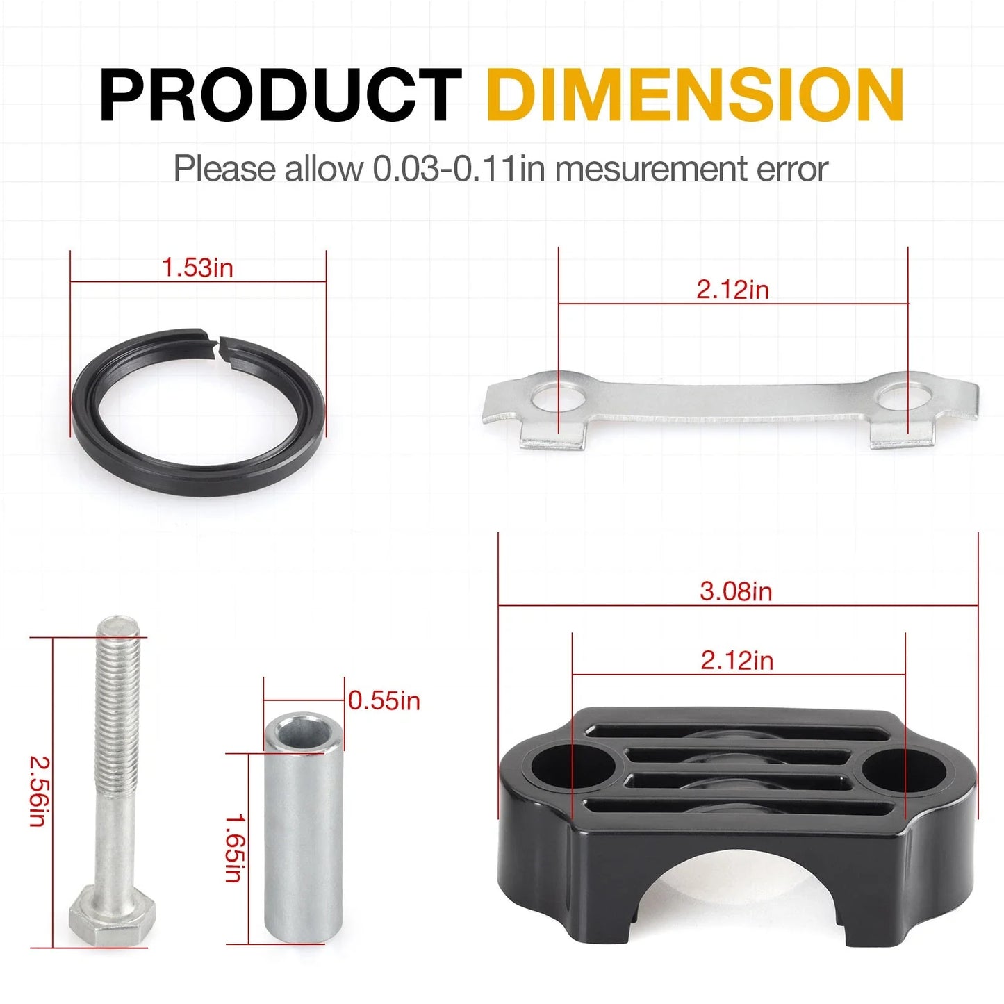 Steering Stem Clamp Bushing Bolt for Raptor Grizzly Wolverine (2001–2020)