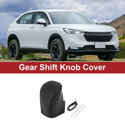 Gear Shift Knob Cover for Honda HR-V 2023-2024 Black Faux Leather