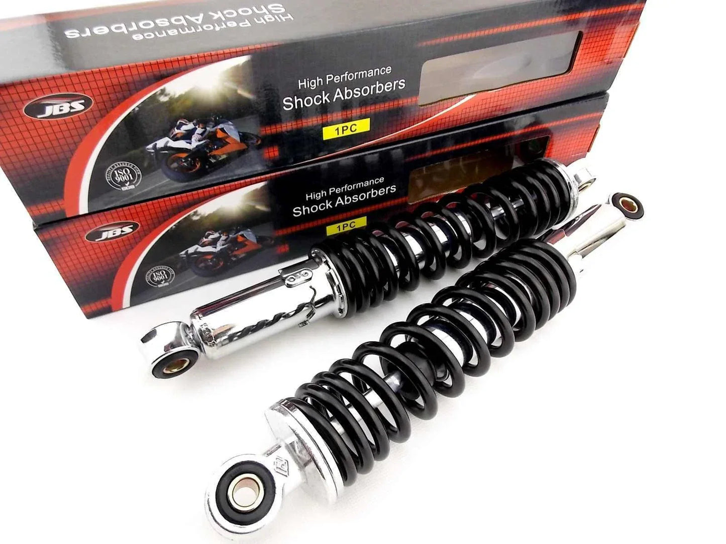 320mm JBS Black/Chrome Rear Shock Absorbers for Kawasaki KV100 (76-81)
