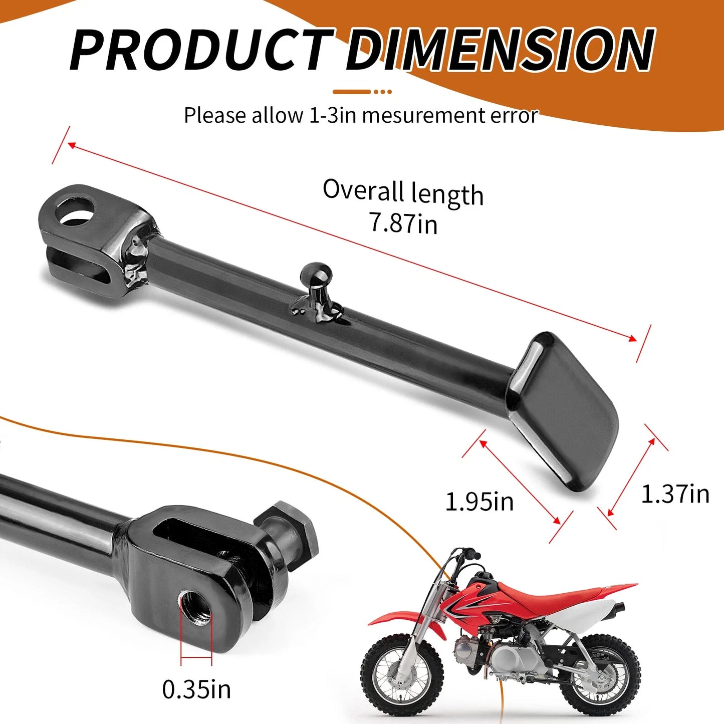 Side Kick Stand Bar Assembly w/ Spring Kit for Honda CRF50F (2004–2012)