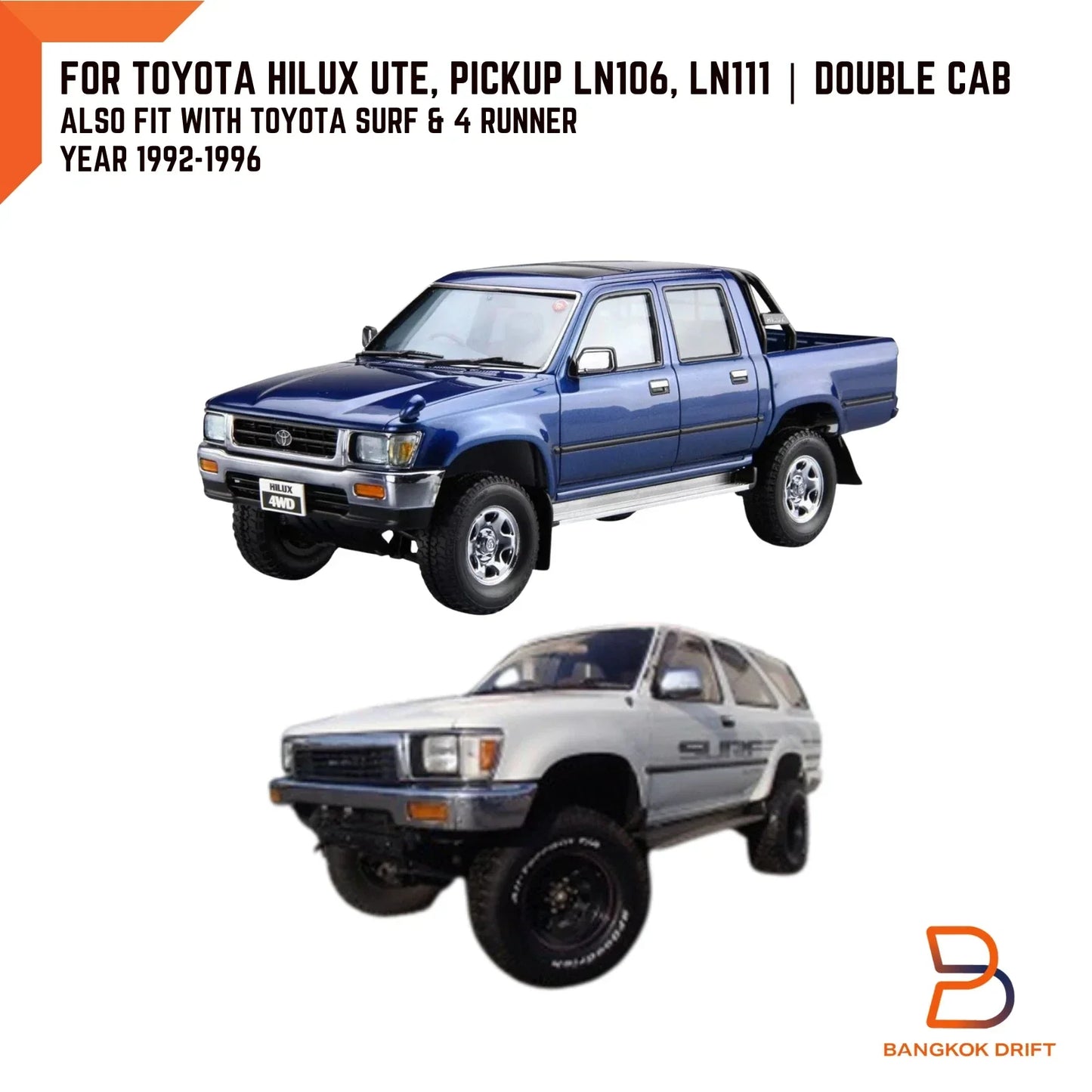 Chrome Corner Lamp Light for Toyota Hilux Ute LN111 4WD 4Runner Surf (92-96)