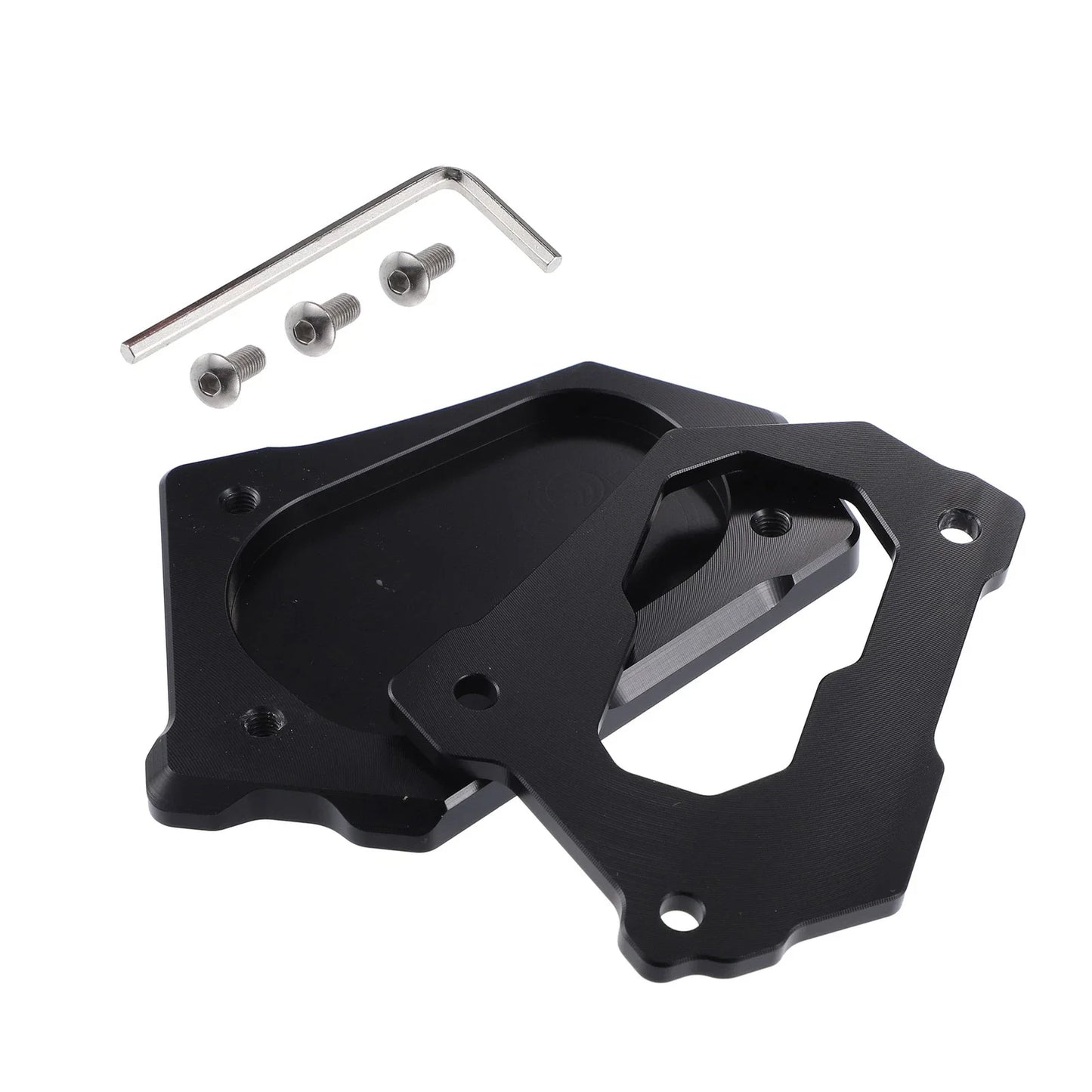 Aluminum Alloy Kickstand Plate Pad for BMW R1250GS 2018-2019 (Black)