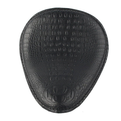 Black Alligator Leather Solo Driver Seat for Harley Bobber Chopper