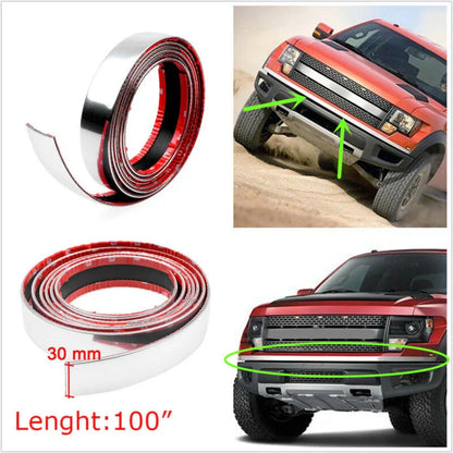 100" Chrome Door Bumper Edge Guard Protector Strip for Car SUV (All Years)