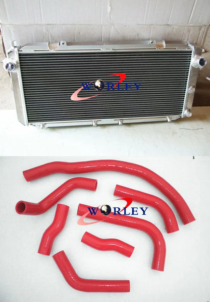 Aluminum Radiator & Blue Hose for Toyota MR2 SW20 3SGTE (1990-1997)