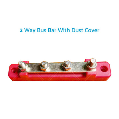 Black Red 6 Way Bus Bar Power Distribution Terminal Block 12V 150A