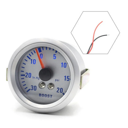 Boost Pressure Gauge 52mm Turbocharger for Car 12V 30–20 PSI Blue Light