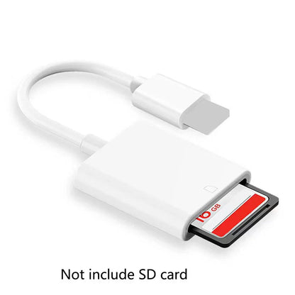 SD Card Adapter for iPad iPhone 7 8 X Xs 11 12 13 14 Pro Max (2017-2023)