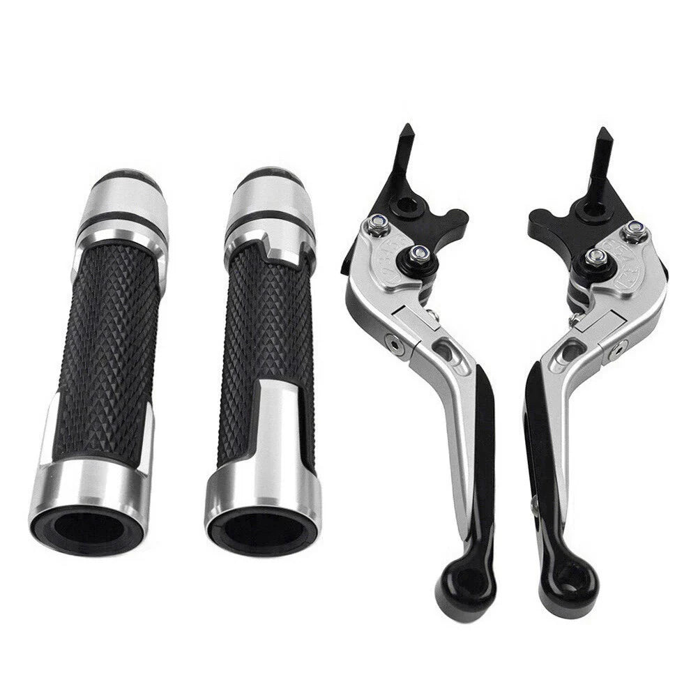 Silver Extendable Brake Clutch Lever Grip Set for Yamaha YZF R3 MT-03 (2015-2023)