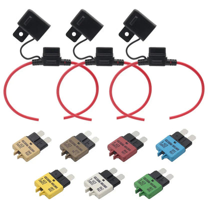 Manual Reset Blade Circuit Breaker with Fuse Holder for Car Boat Truck SUV