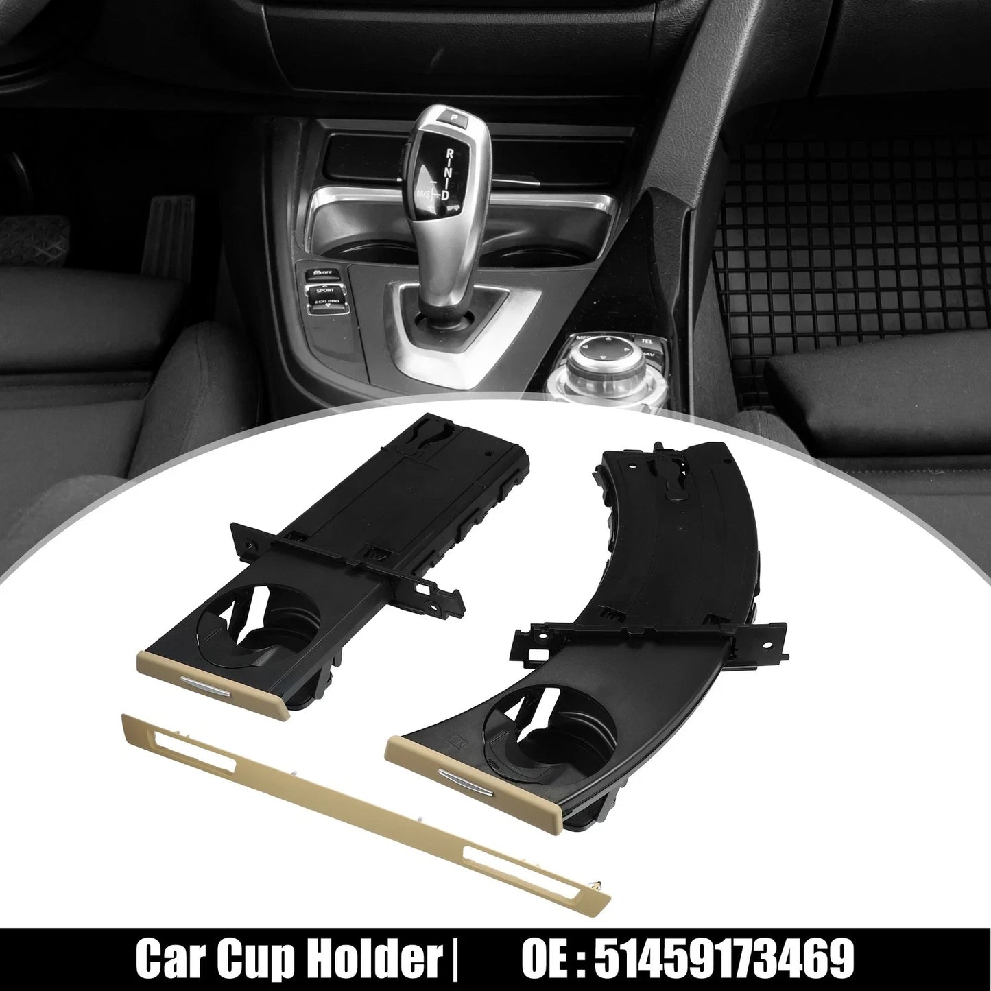 1 Set Car Divers and Passenger Side Cup Holder for BMW 323i (2006-2011)