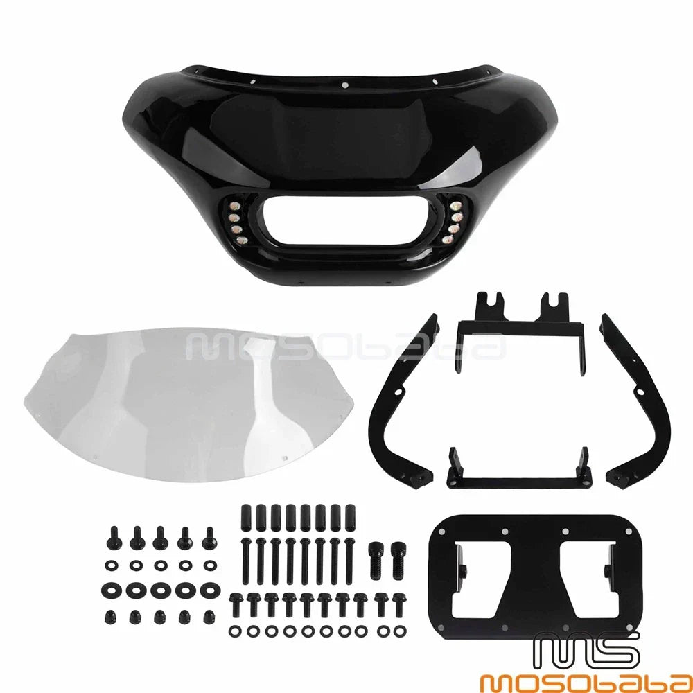 Headlight Fairing w/Dual LP4 Windshield for Softail Fat Bob FXFB FXFBS (18-25)