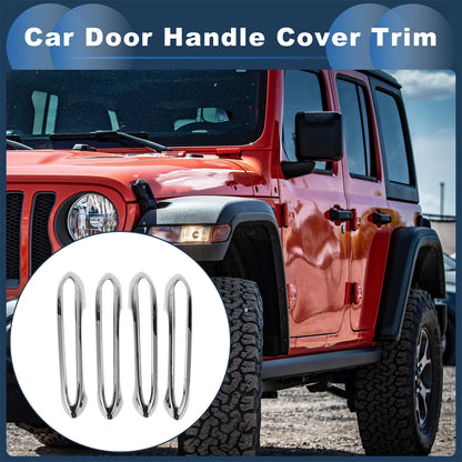 Door Handle Cover Trim Silver Tone for BMW 5 Series