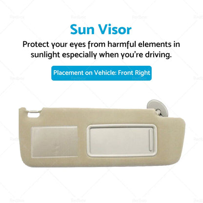 RH Sun Visor for Toyota Prado TRJ120 RZJ120 LJ120 KZJ120 KDJ120 GRJ120 (2003-2009)