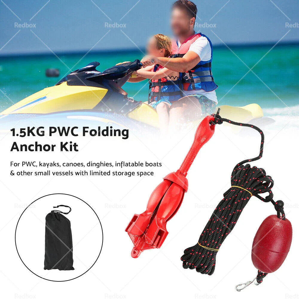 1. 1.5kg Folding Anchor Kit with Bag for Kayaks, Jet Skis, Small Boats