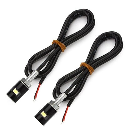 LED White Turn Signal Lights for Motorcycle Black License Plate