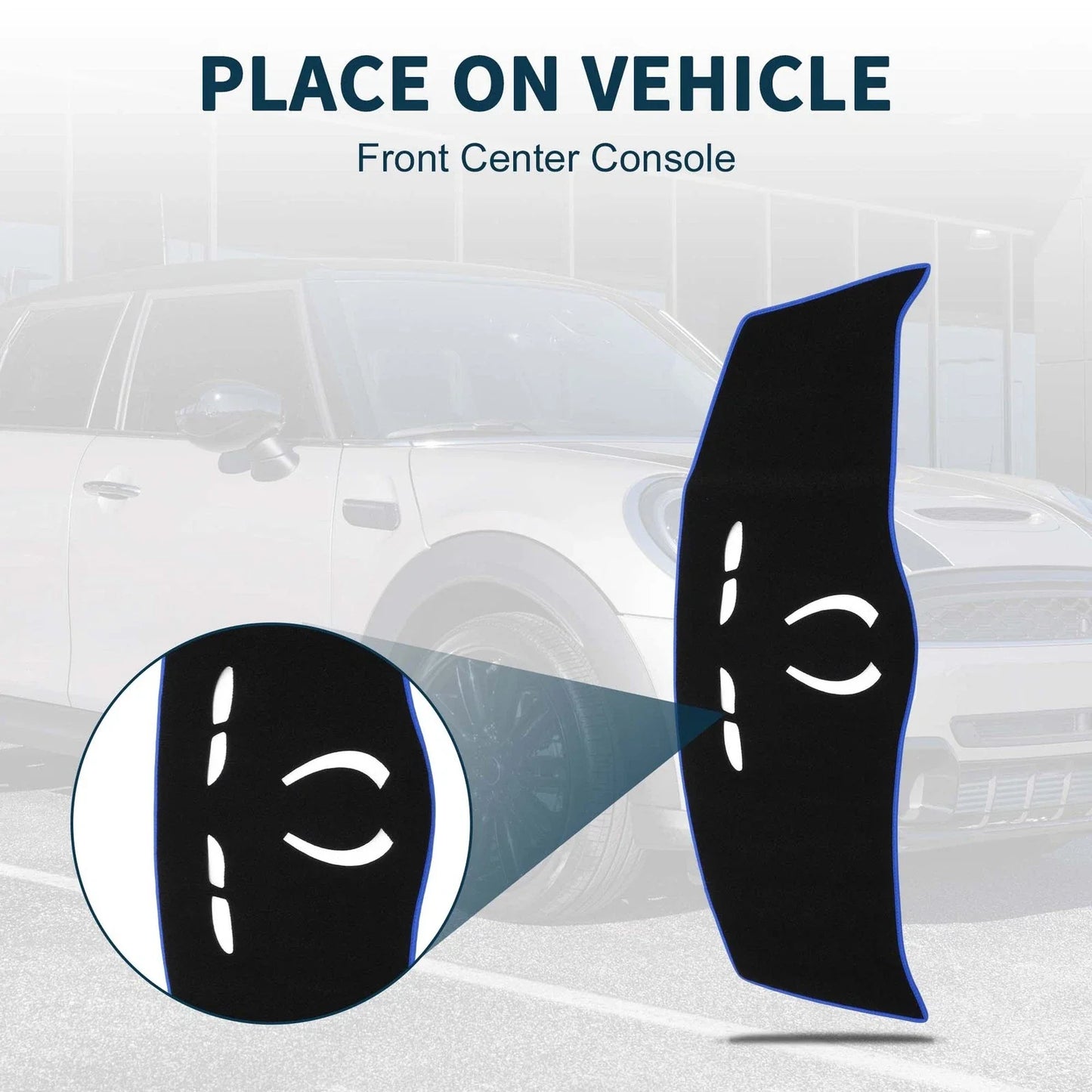 Dash Cover Mat for BMW Mini Cooper (MINI) Black Blue (2014-2024)