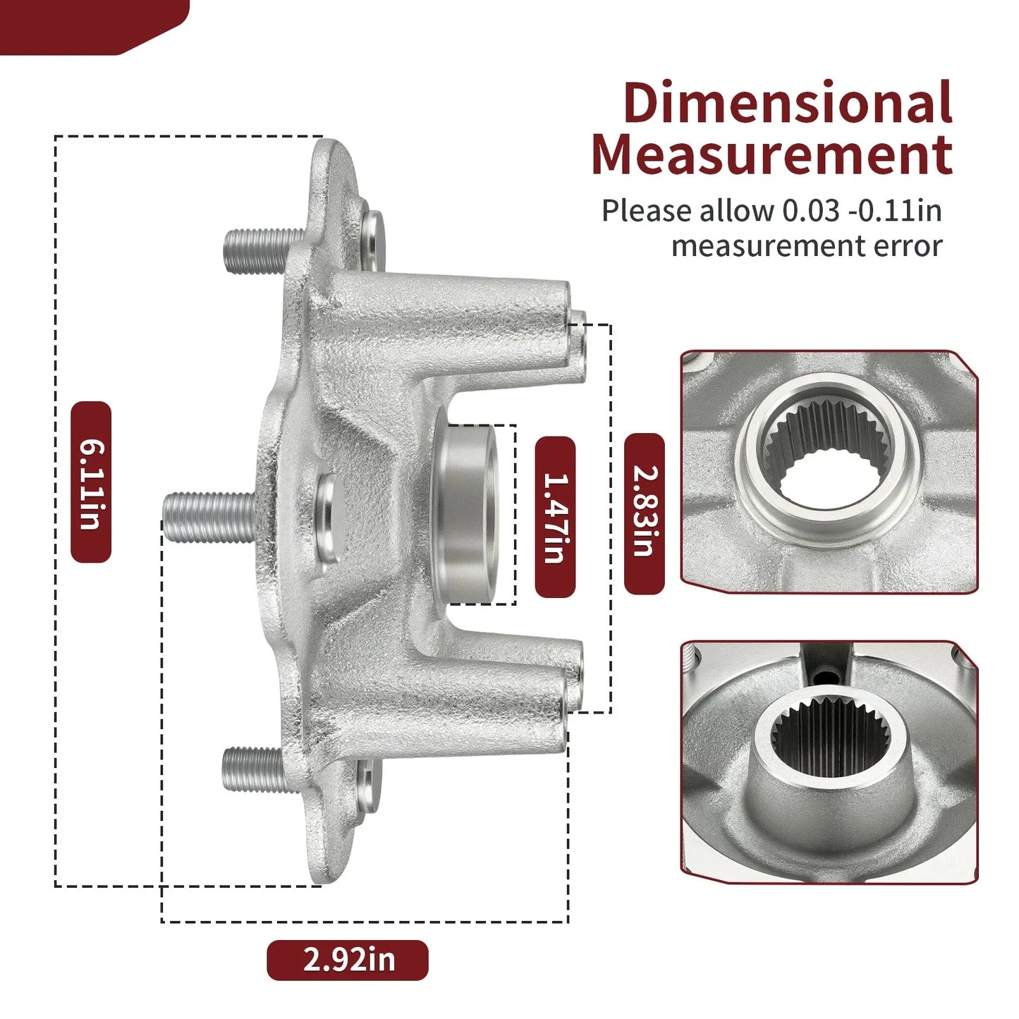 Front Hub for Yamaha Grizzly 400 4x4 Auto (2007–2014)