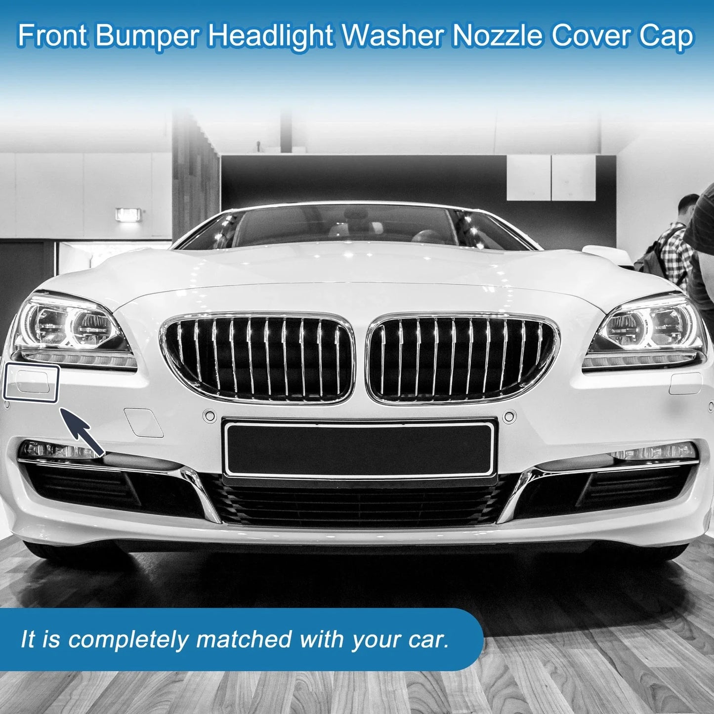 Right Front Bumper Headlight Washer Nozzle Cover Cap for BMW 640i (2012-2015)