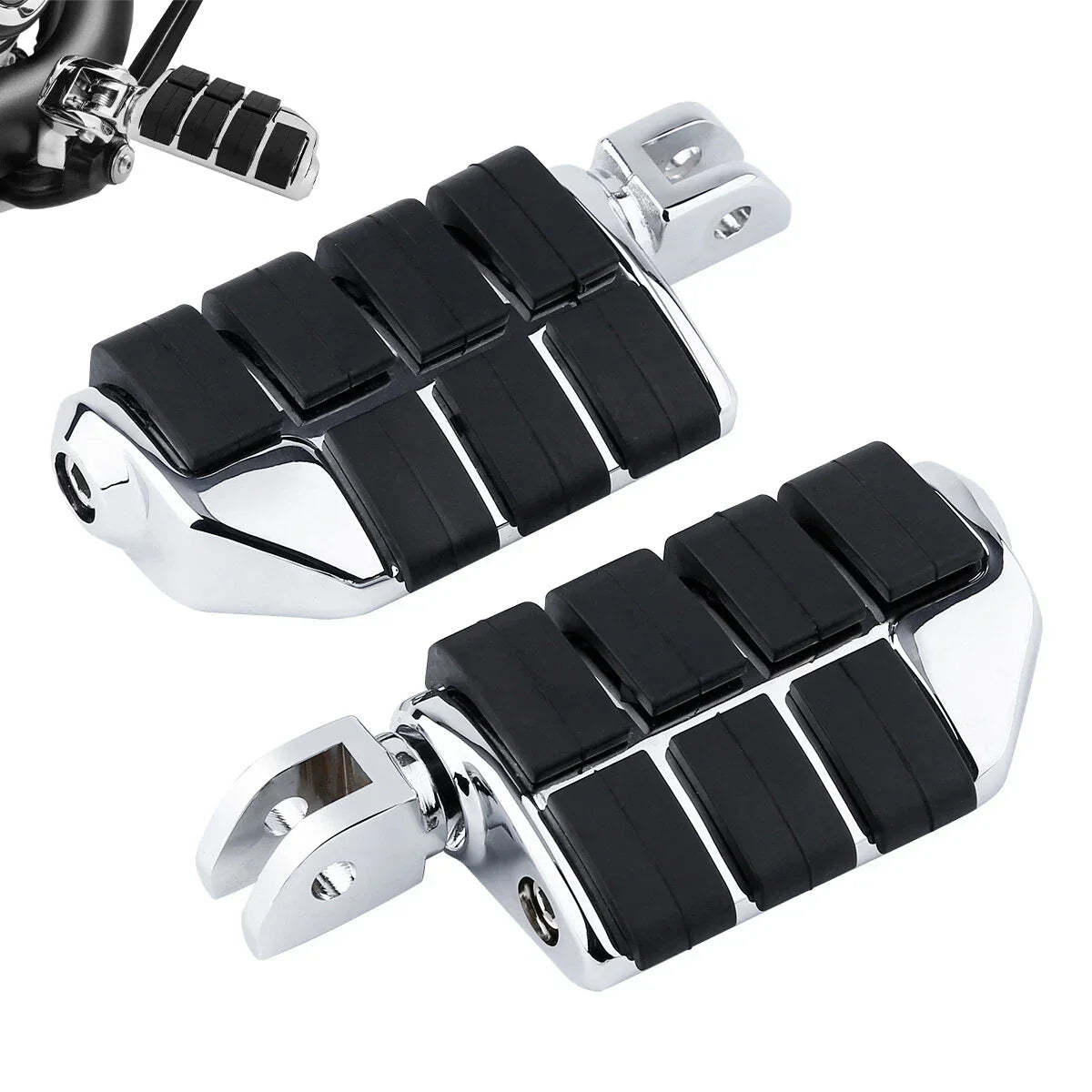 2x Footpegs Footrests Chrome Driver for Harley Softail Street Bob (2018-2025)