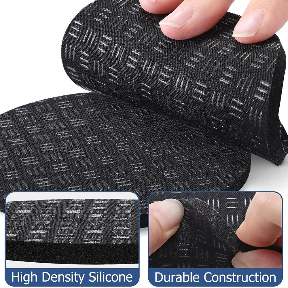 6pcs Non-Slip Mat for Treadmill & Exercise Bike - Black