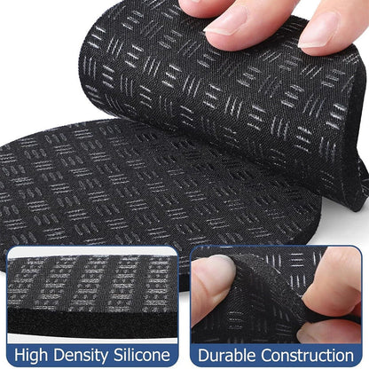 6pcs Non-Slip Mat for Treadmill & Exercise Bike - Black