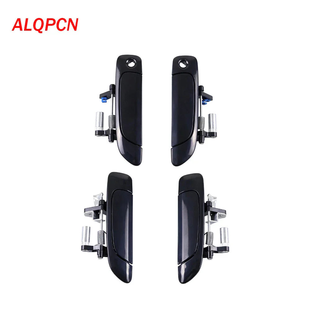 4 x Outside Door Handle Smooth Black for Honda Civic (2001-2005)