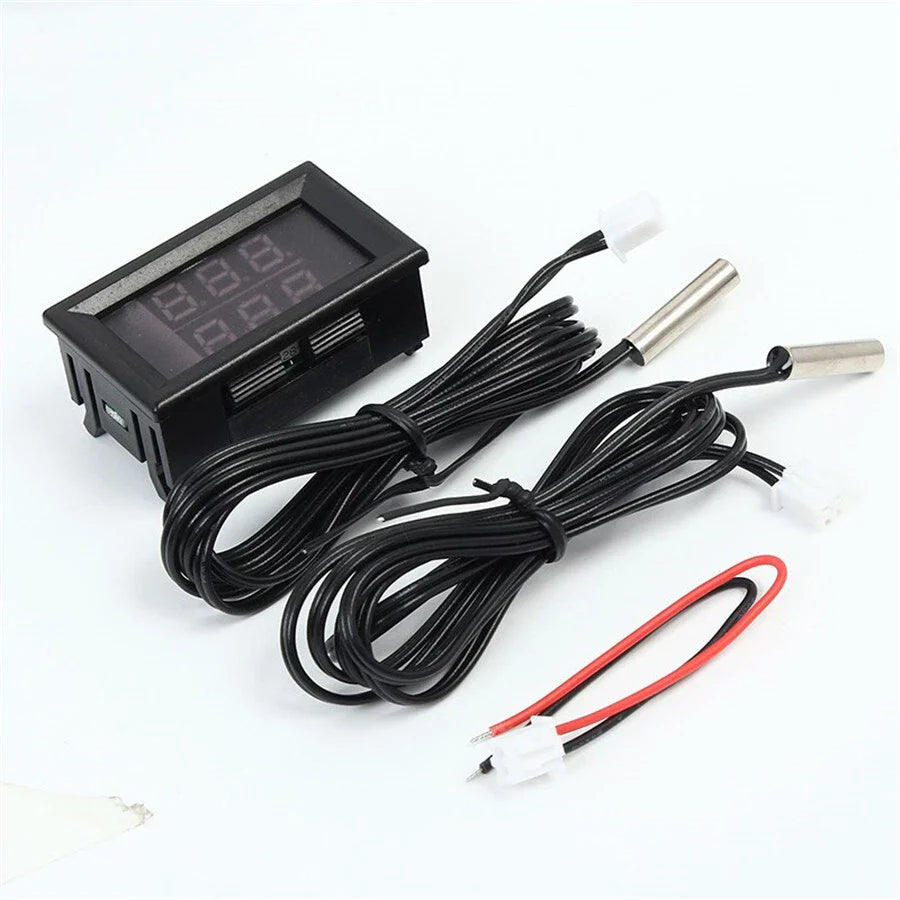 Red Blue LED Dual Digital Display Intercooler Supercharger Temp Gauge for Car