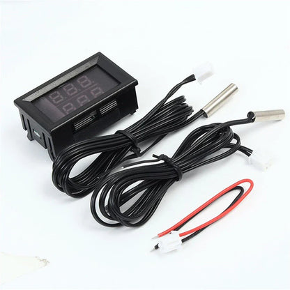 Red Blue LED Dual Digital Display Intercooler Supercharger Temp Gauge for Car