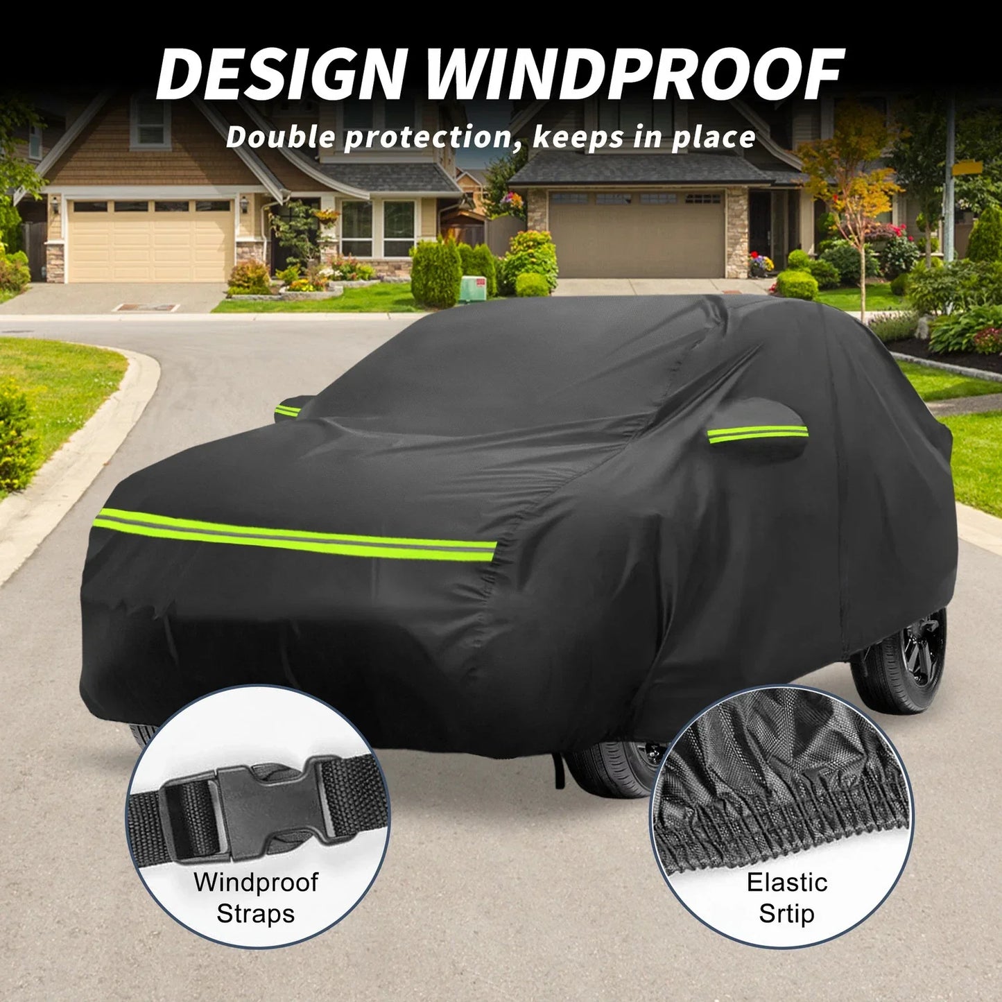 Waterproof 226D-PU Car Cover for Mercedes-Benz GLA 2013-2023 with Zipper