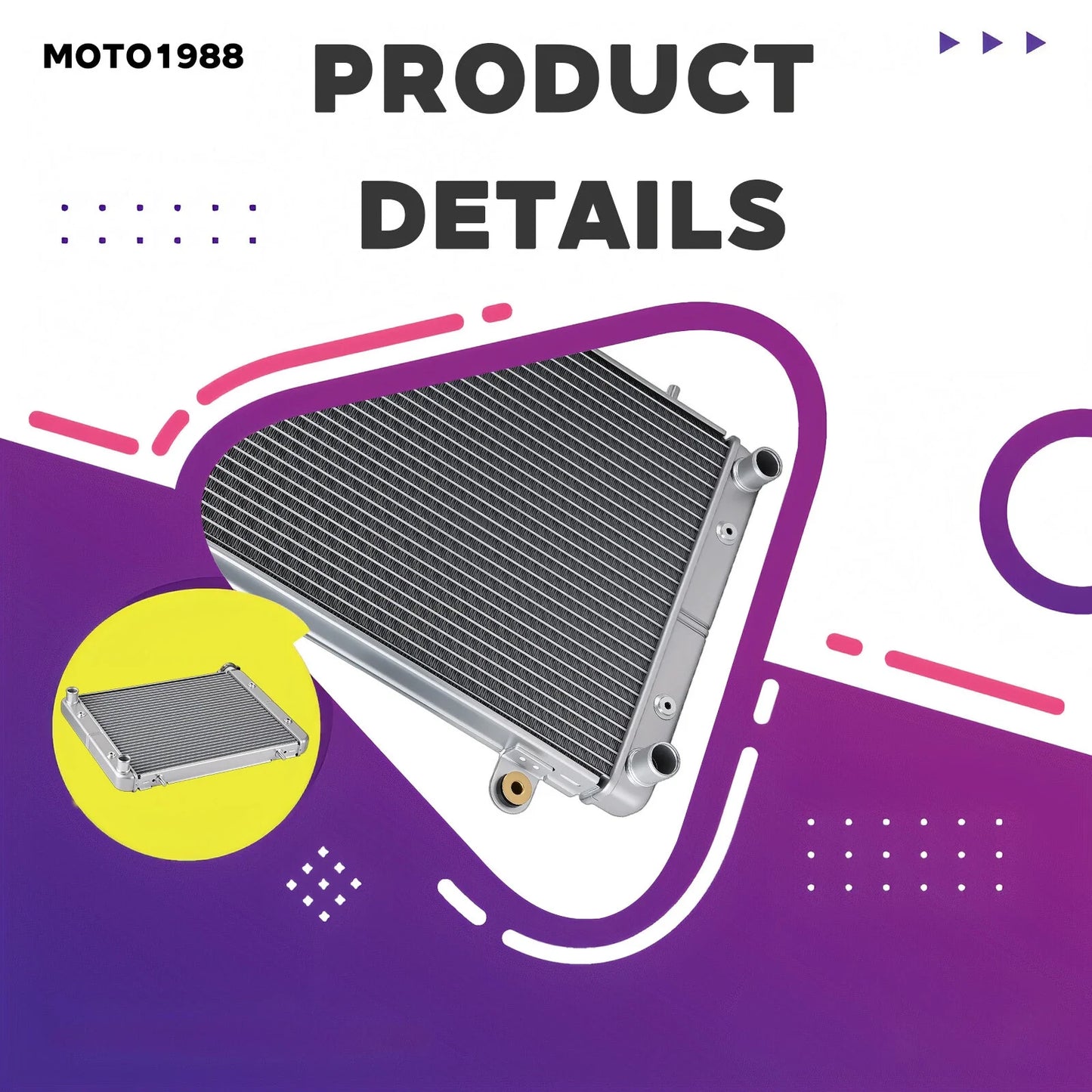 Aluminum Radiator w/ Cap for Polaris Ranger 400/500/570/800/900 (2010–2016)